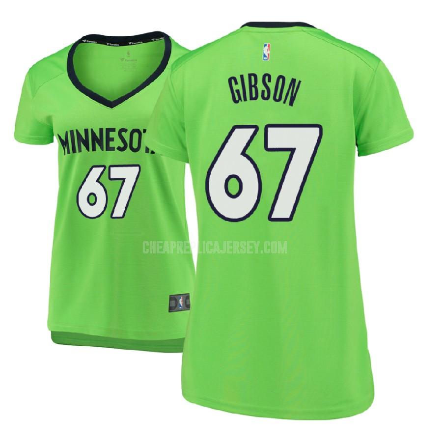 2017-18 women's minnesota timberwolves taj gibson 67 green statement replica jersey