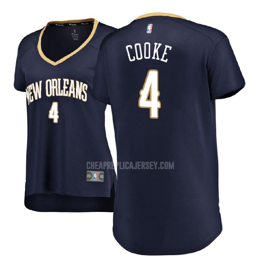 2017-18 women's new orleans pelicans charles cooke 4 navy icon replica jersey