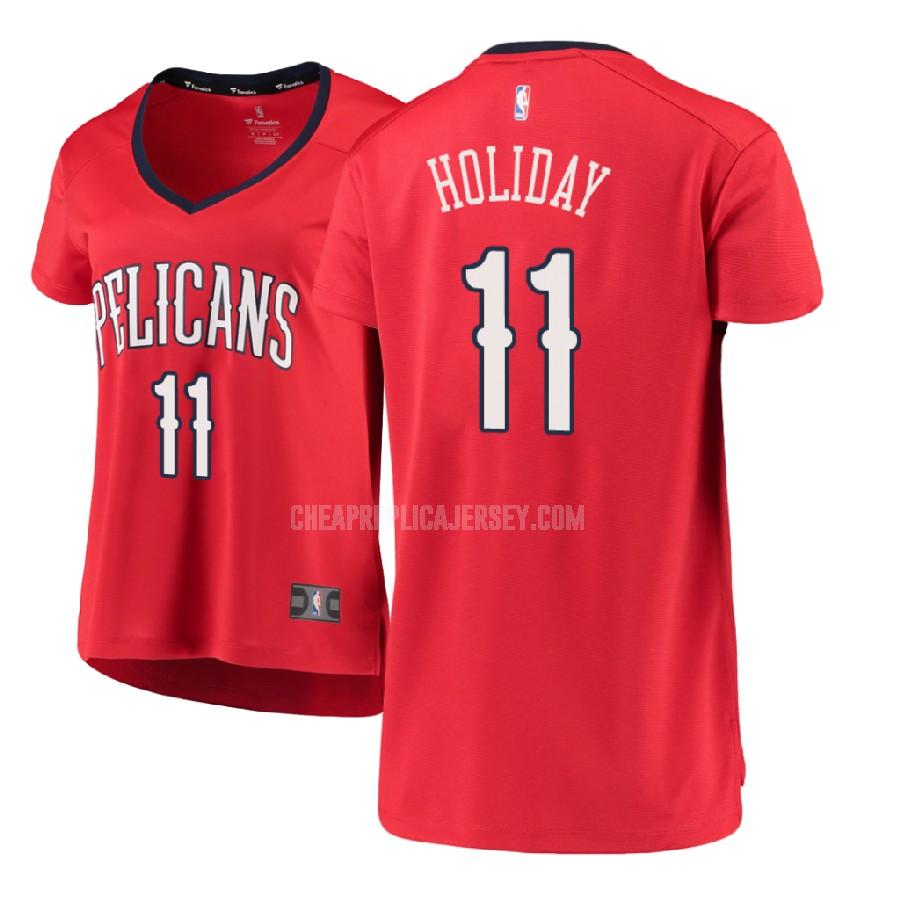 2017-18 women's new orleans pelicans jrue holiday 11 red statement replica jersey