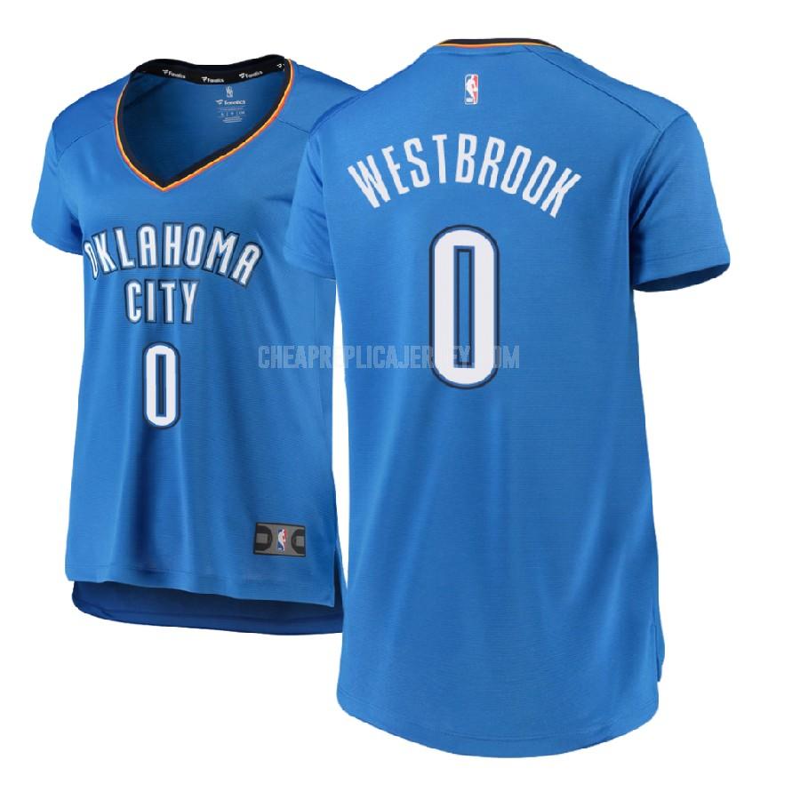 2017-18 women's oklahoma city thunder russell westbrook 0 blue icon replica jersey