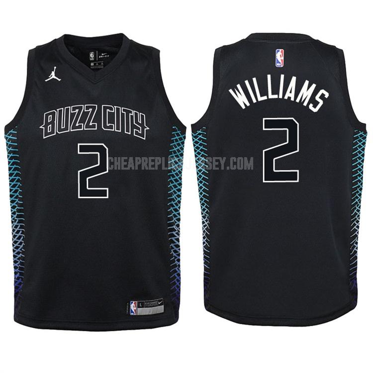 2017-18 youth charlotte hornets marvin williams 2 black city edition replica jersey