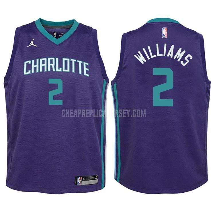 2017-18 youth charlotte hornets marvin williams 2 purple statement replica jersey