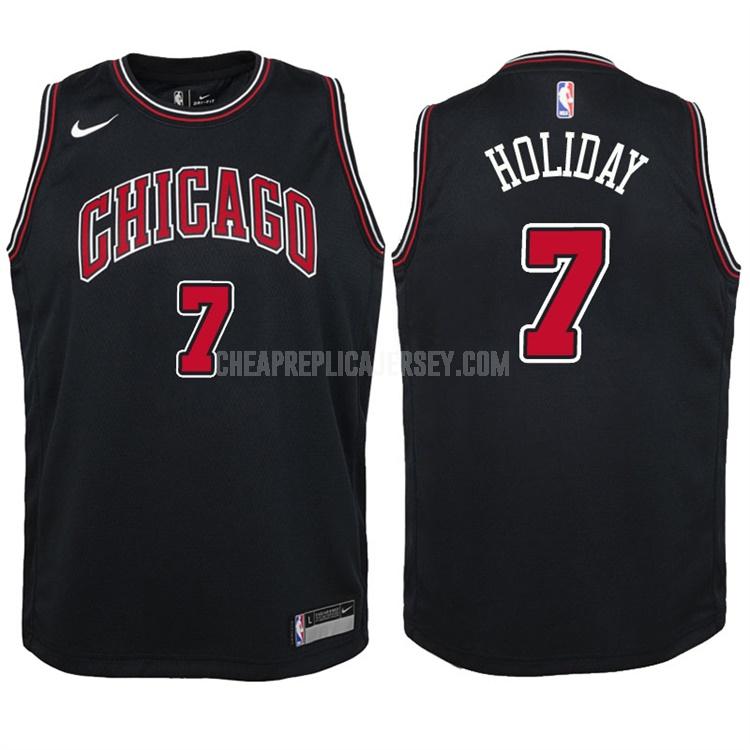 2017-18 youth chicago bulls justin holiday 7 black statement replica jersey