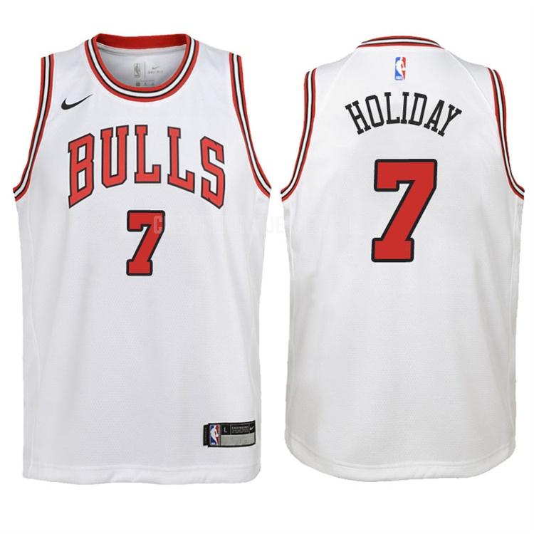2017-18 youth chicago bulls justin holiday 7 white association replica jersey