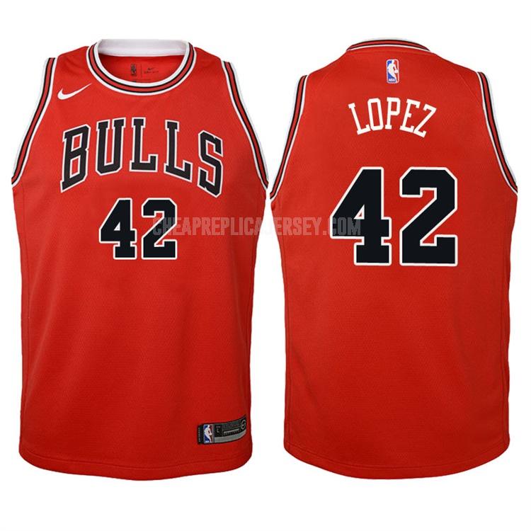 2017-18 youth chicago bulls robin lopez 42 red icon replica jersey
