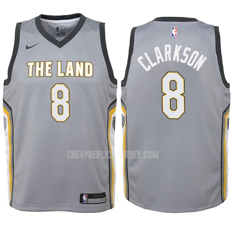2017-18 youth cleveland cavaliers jordan clarkson 8 gray city edition replica jersey