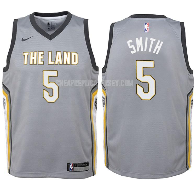 2017-18 youth cleveland cavaliers jr smith 5 gray city edition replica jersey