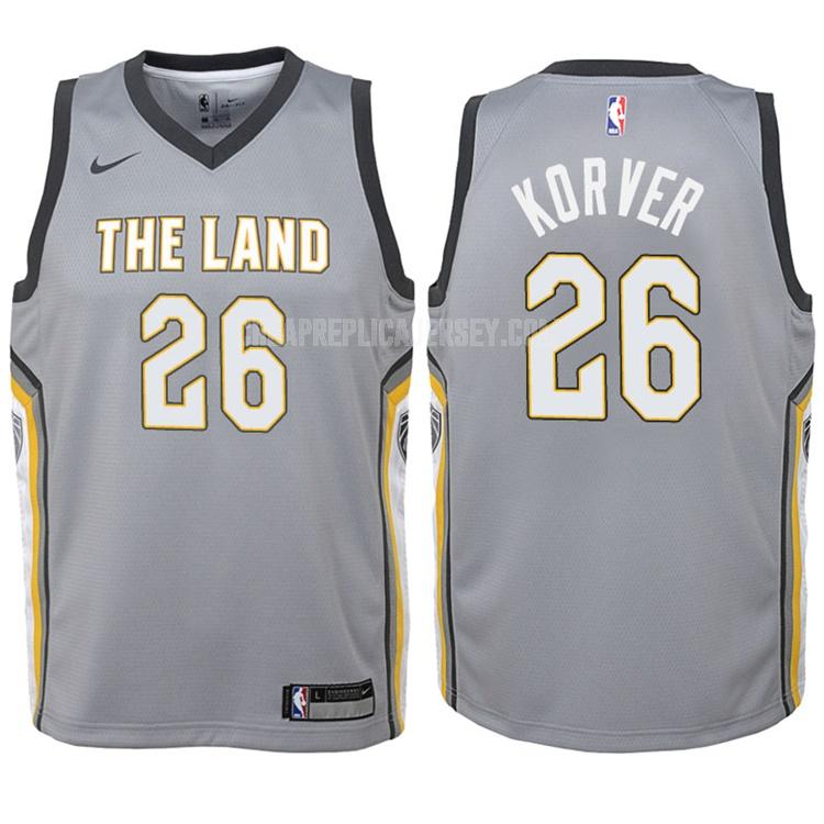 2017-18 youth cleveland cavaliers kyle korver 26 gray city edition replica jersey
