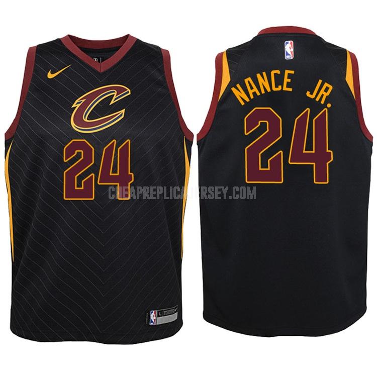 2017-18 youth cleveland cavaliers larry nance 24 black statement replica jersey