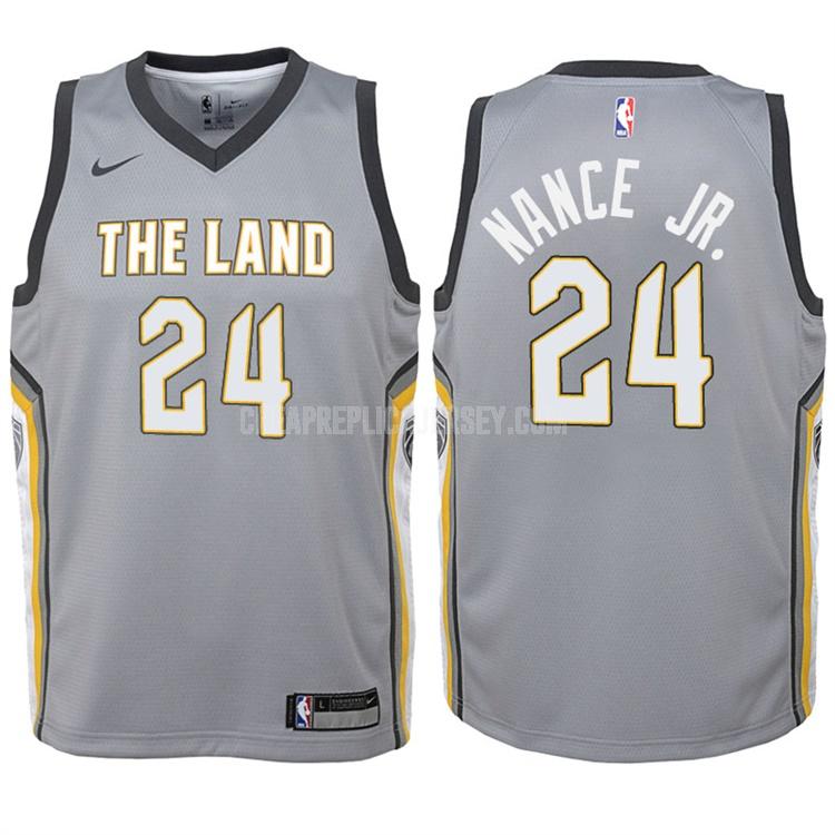 2017-18 youth cleveland cavaliers larry nance 24 gray city edition replica jersey