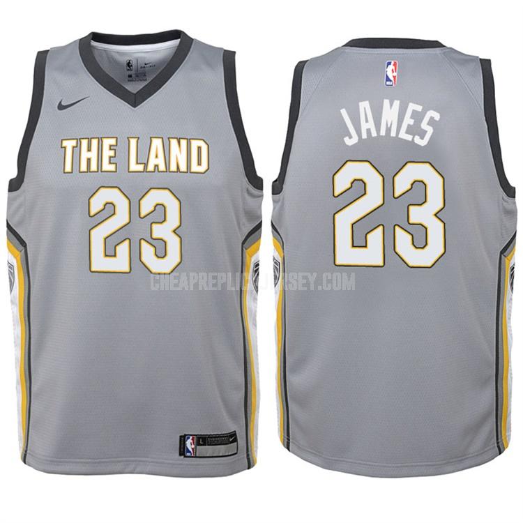 2017-18 youth cleveland cavaliers lebron james 23 gray city edition replica jersey
