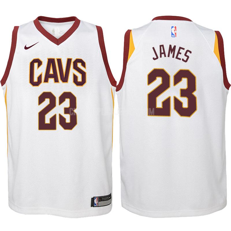 2017-18 youth cleveland cavaliers lebron james 23 white association replica jersey