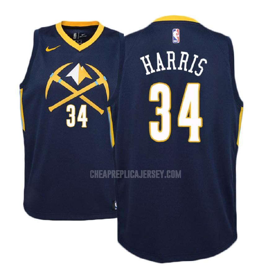 2017-18 youth denver nuggets devin harris 34 navy city edition replica jersey