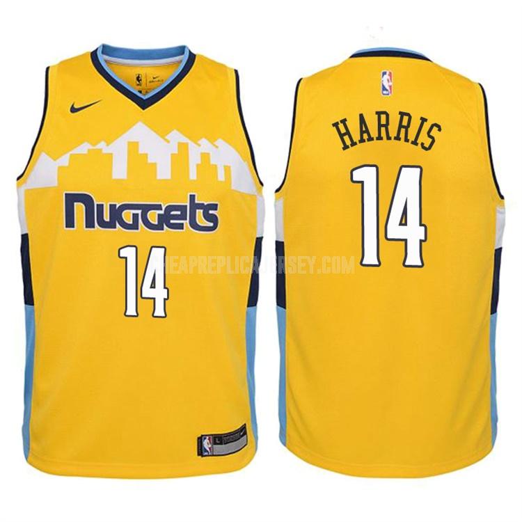 2017-18 youth denver nuggets gary harris 14 yellow statement replica jersey