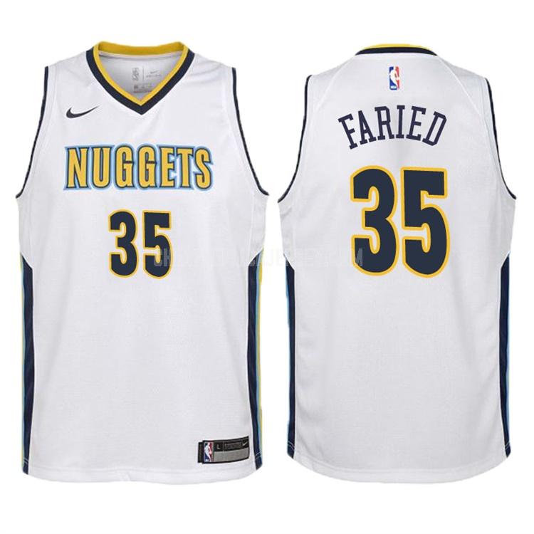 2017-18 youth denver nuggets kenneth faried 35 white association replica jersey