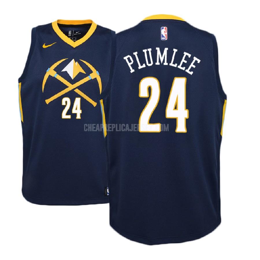 2017-18 youth denver nuggets mason plumlee 24 navy city edition replica jersey