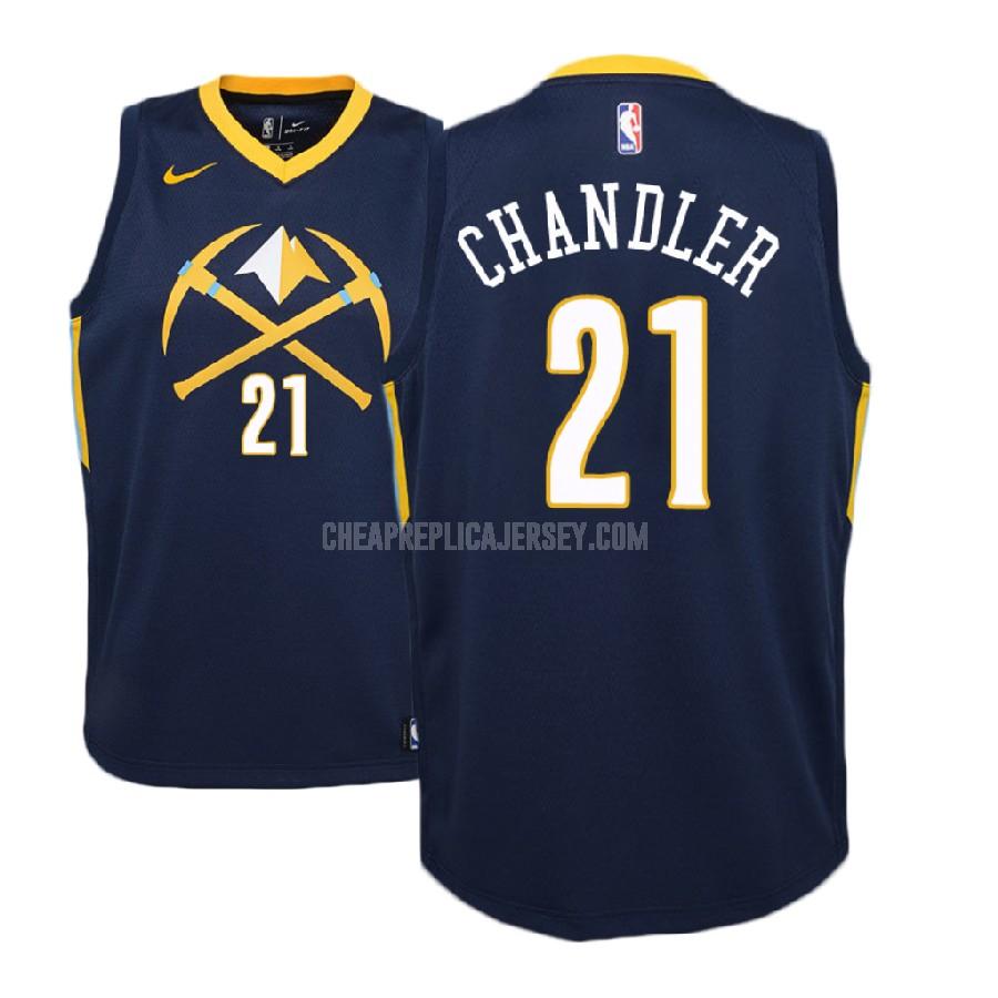 2017-18 youth denver nuggets wilson chandler 21 navy city edition replica jersey