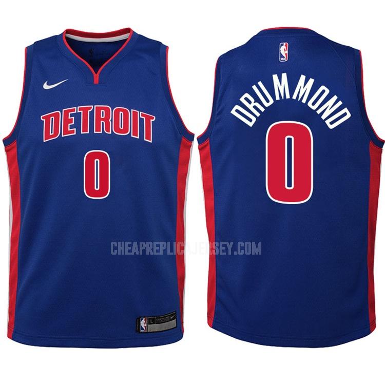 2017-18 youth detroit pistons andre drummond 0 blue icon replica jersey