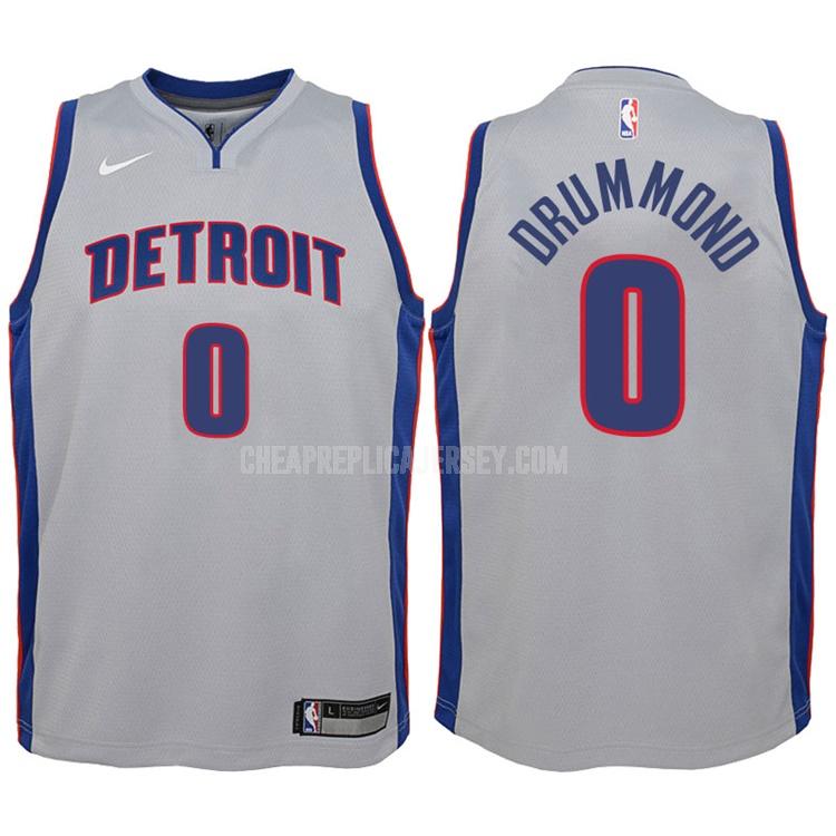 2017-18 youth detroit pistons andre drummond 0 gray statement replica jersey