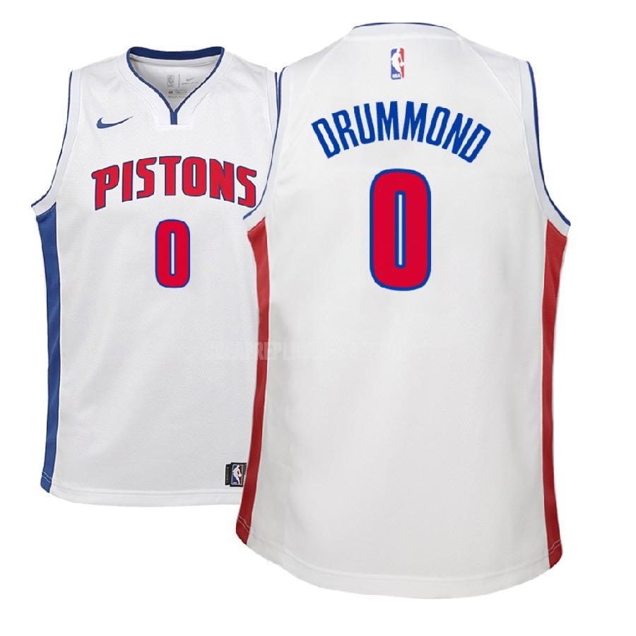 2017-18 youth detroit pistons andre drummond 0 white association replica jersey