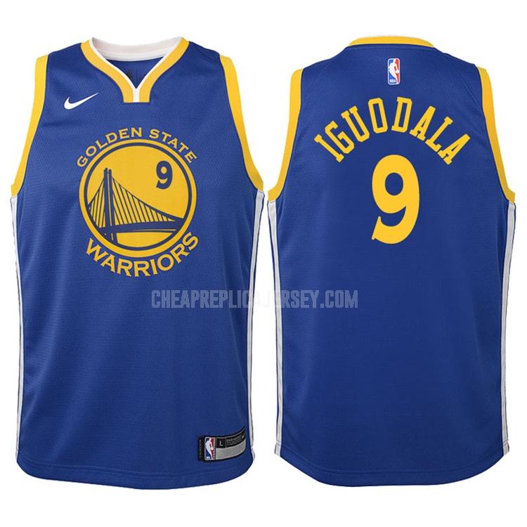 2017-18 youth golden state warriors andre iguodala 9 blue icon replica jersey