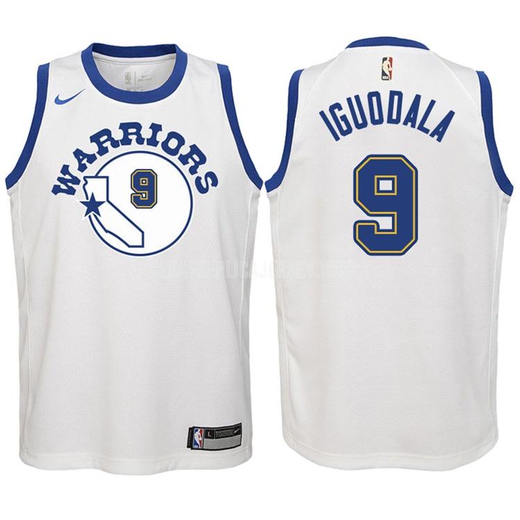 2017-18 youth golden state warriors andre iguodala 9 white classic edition replica jersey