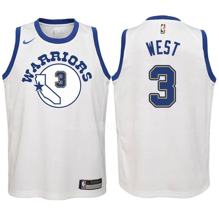 2017-18 youth golden state warriors david west 3 white classic edition replica jersey