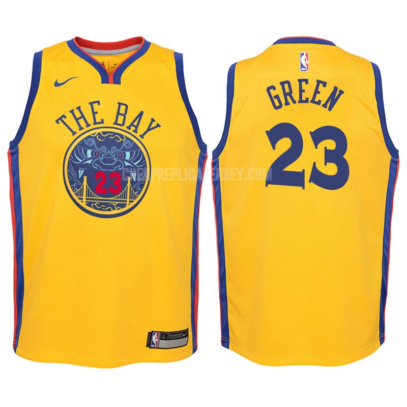 2017-18 youth golden state warriors draymond green 23 yellow city edition replica jersey