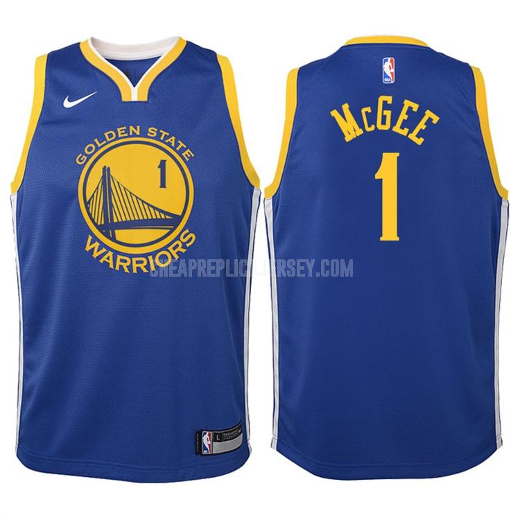 2017-18 youth golden state warriors javale mcgee 1 blue icon replica jersey