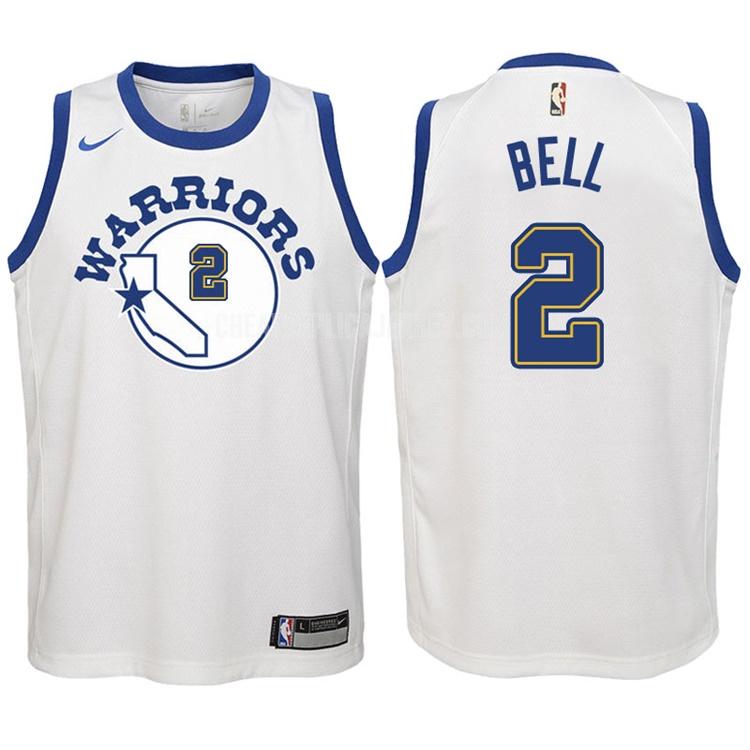 2017-18 youth golden state warriors jordan bell 2 white classic edition replica jersey