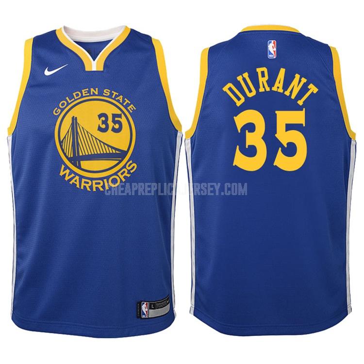2017-18 youth golden state warriors kevin durant 35 blue icon replica jersey