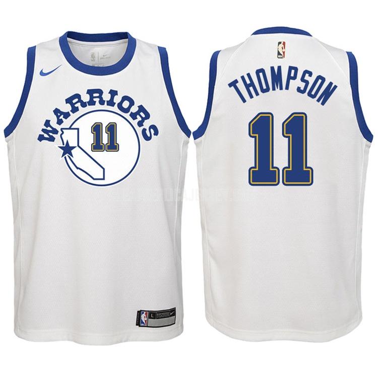 2017-18 youth golden state warriors klay thompson 11 white classic edition replica jersey