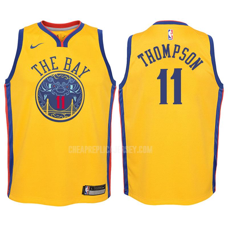 2017-18 youth golden state warriors klay thompson 11 yellow city edition replica jersey