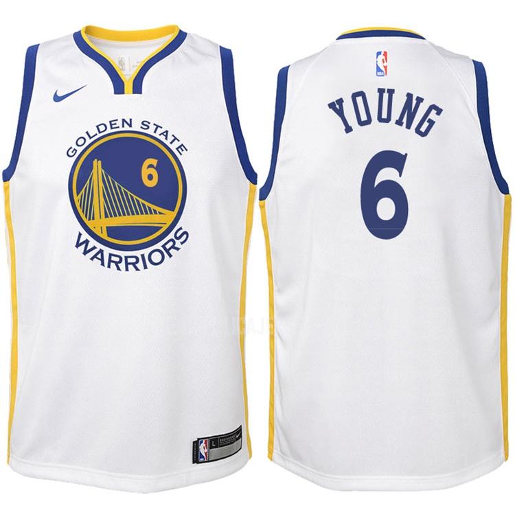 2017-18 youth golden state warriors nick young 6 white association replica jersey