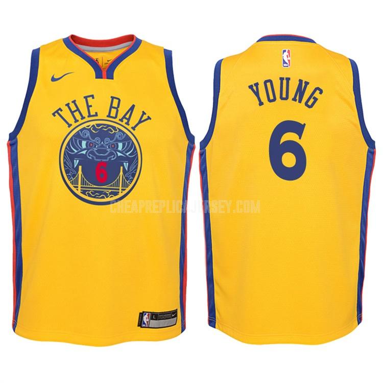 2017-18 youth golden state warriors nick young 6 yellow city edition replica jersey
