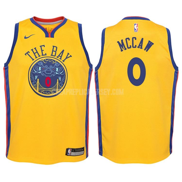 2017-18 youth golden state warriors patrick mccaw 0 yellow city edition replica jersey