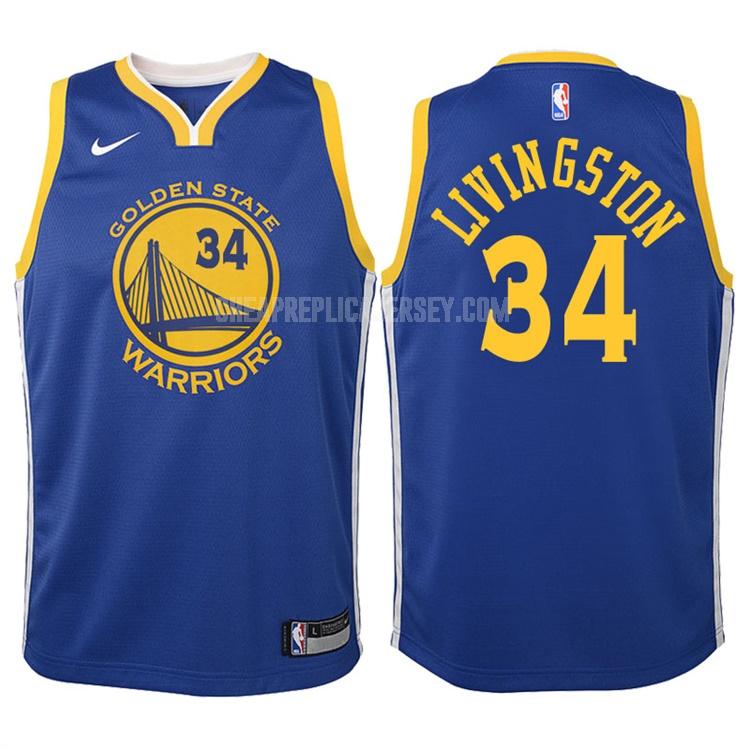 2017-18 youth golden state warriors shaun livingston 34 blue icon replica jersey