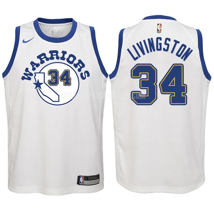 2017-18 youth golden state warriors shaun livingston 34 white classic edition replica jersey