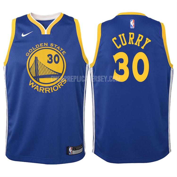 2017-18 youth golden state warriors stephen curry 30 blue icon replica jersey