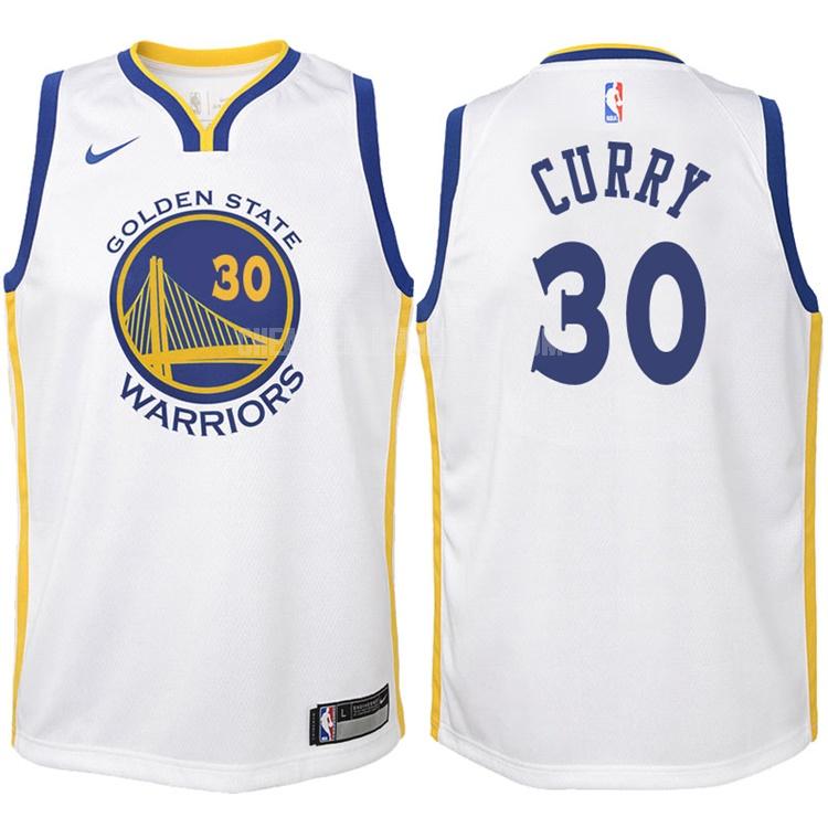 2017-18 youth golden state warriors stephen curry 30 white association replica jersey