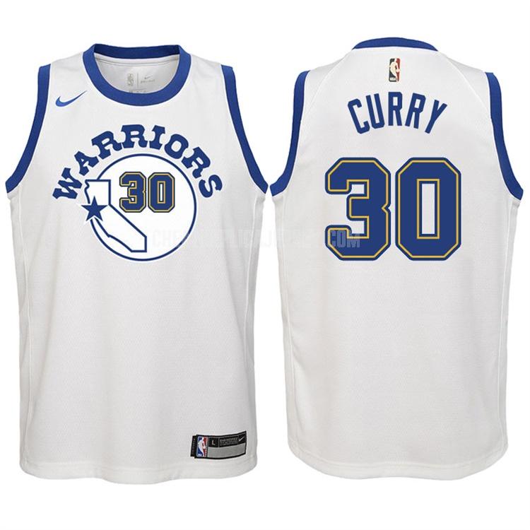 2017-18 youth golden state warriors stephen curry 30 white classic edition replica jersey