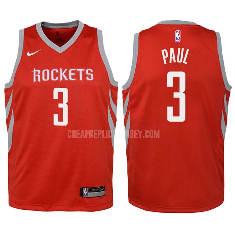 2017-18 youth houston rockets chris paul 3 red icon replica jersey