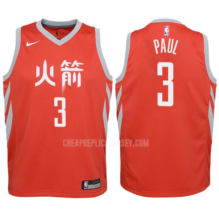 2017-18 youth houston rockets chris paul 3 red statement replica jersey
