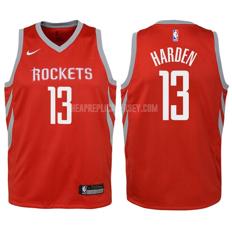 2017-18 youth houston rockets james harden 13 red icon replica jersey