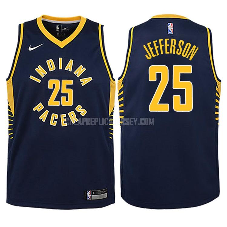 2017-18 youth indiana pacers al jefferson 25 navy icon replica jersey