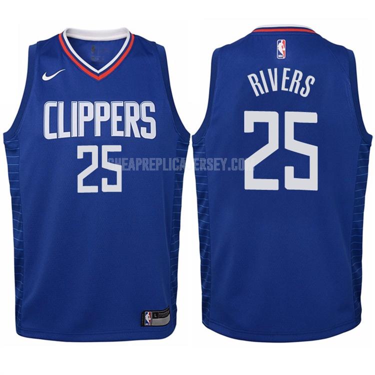 2017-18 youth los angeles clippers austin rivers 25 blue icon replica jersey