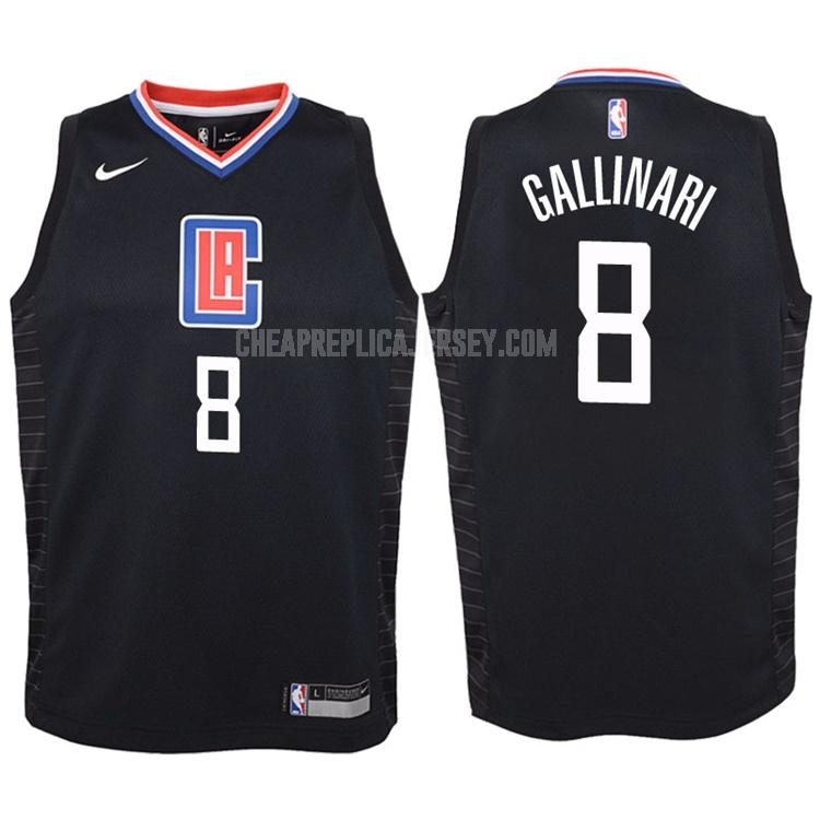 2017-18 youth los angeles clippers danilo gallinar 8 black statement replica jersey