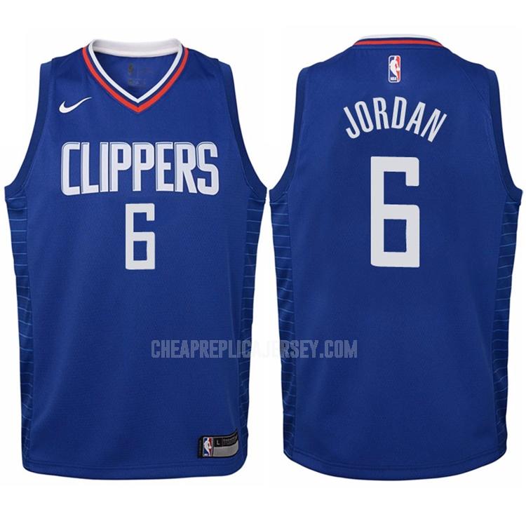 2017-18 youth los angeles clippers deandre jordan 6 blue icon replica jersey