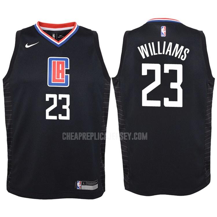 2017-18 youth los angeles clippers lou williams 23 black statement replica jersey
