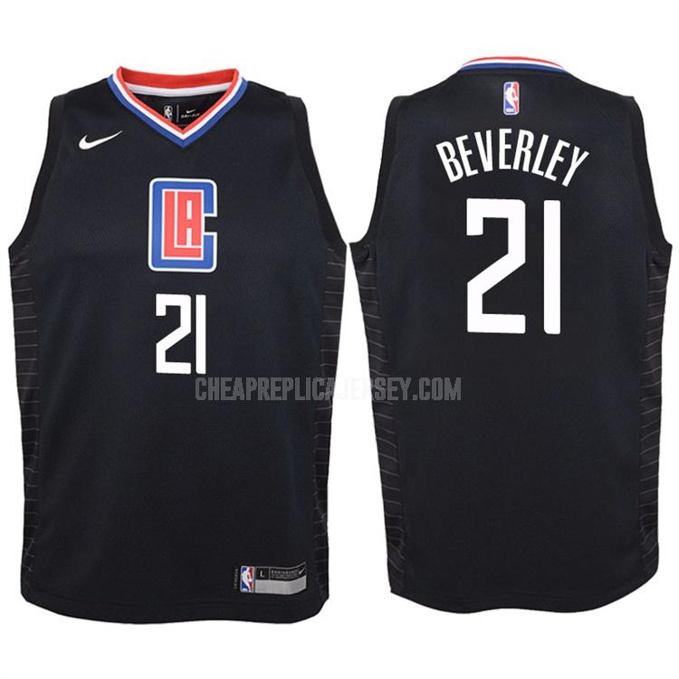 2017-18 youth los angeles clippers patrick beverley 21 black statement replica jersey